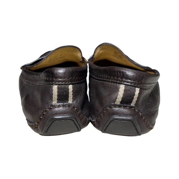 Coach Signature Leather Mens Neal Pebbled Driver Shoes Loafers Brown Size 8 M